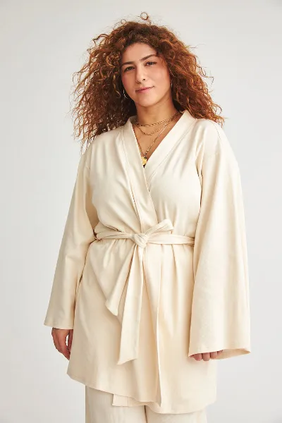Baìge the Label Baìge the Label Damen vegan Wickelkleid/Jacke Bali Natural