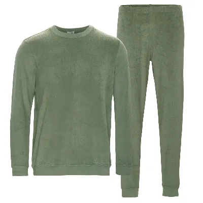 Living Crafts LIVING CRAFTS - Herren Frottee-Schlafanzug - Grün