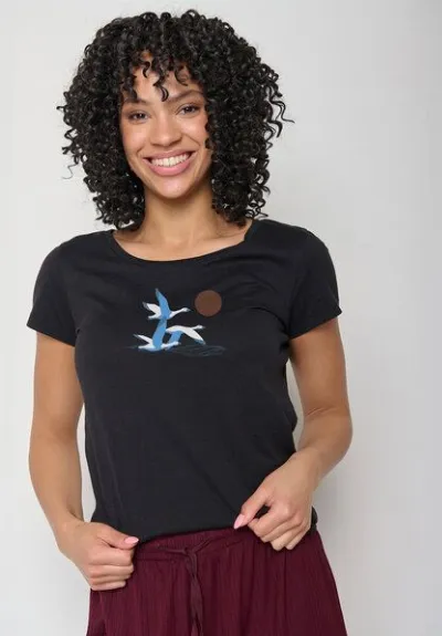 GreenBomb GREENBOMB Animal Goose Family Loves - Lässiges T-Shirt aus Bio-Baumwolle / hochwertiger Print / GOTS / Fair & Vegan
