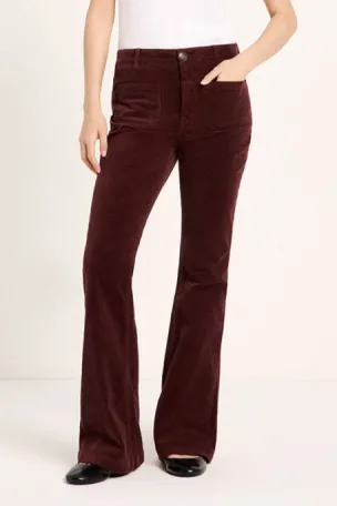 LANIUS Lanius Damen vegan Hose Mit Ausgestelltem Bein Aus Cord Schokoladen