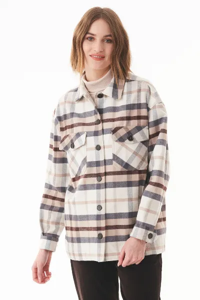 ORGANICATION ORGANICATION Damen vegan Overshirt Bio-Baumwollflanell Mehrfarbig