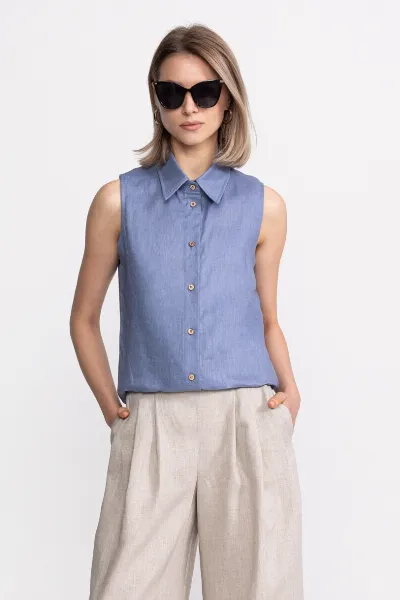 De IONESCU De IONESCU Damen vegan Ã„rmelloses BÃ¢rsana Shirt Staub
