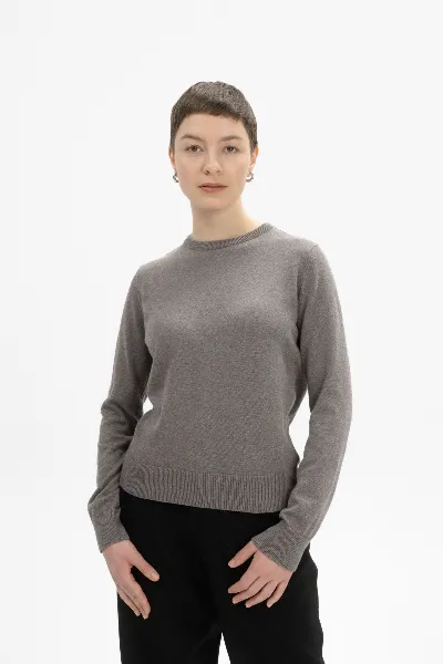 MELA MELA Damen vegan Strickpullover Dhana Bär Melange