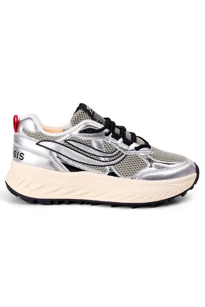 Genesis Genesis Damen vegan Sneaker G-Eco 99 Bulky Silber/Olive