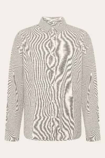 KnowledgeCotton Apparel KnowledgeCotton Apparel Herren vegan Hemd Dune Regular Stripe Grün
