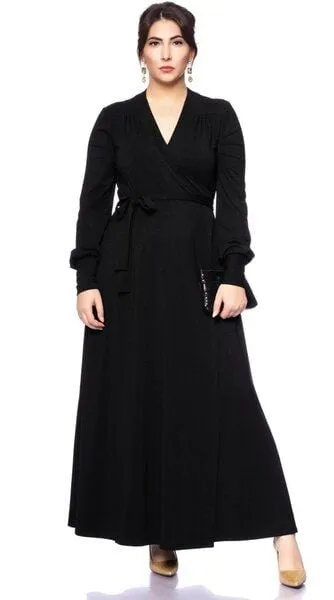 Ingoria Ingoria MAREN Langarm Maxi Wickelkleid Langarm