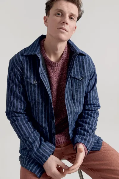 KOMODO KOMODO Herren vegan Jacke Piet Handwoven Blau
