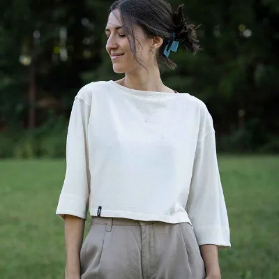 Vresh Clothing Vresh Clothing Vylda, 3/4 Crop-Top Locker mit TENCEL (TM) Lyocell
