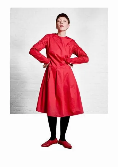 Sophia Schneider-Esleben Sophia Schneider-Esleben Dress Eve, Red - Damenkleid aus Bio-Baumwolle
