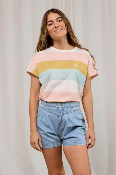 TWOTHIRDS TWOTHIRDS Damen vegan T-Shirt Saladeta Mixed Stripes