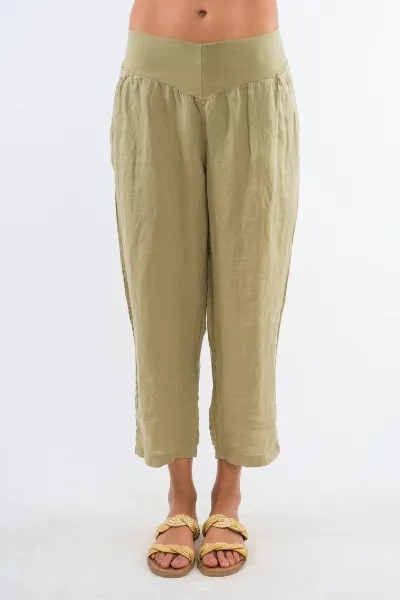 RAVENS VIEW IBIZA RAVENS VIEW IBIZA Damen vegan Leinenhose Sophia Dark Aloe