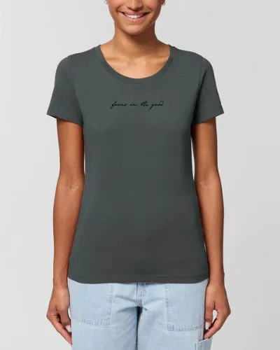 Human Family Human Family Bio Damen Rundhals-T-Shirt Focus on the good aus Bio-Baumwolle