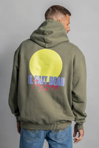 DIRTS DIRTS Herren vegan Hoodie Oversized Il Fait Beau Dusty Olive