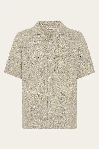 KnowledgeCotton Apparel KnowledgeCotton Apparel Herren vegan Hemd Struktur Kurzarm Twill
