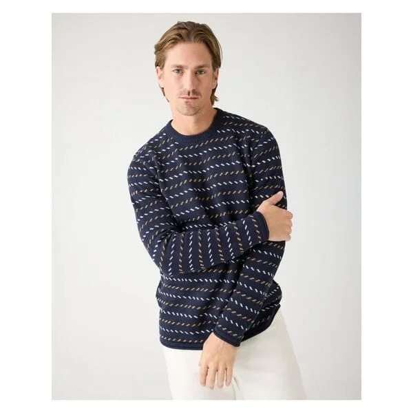 KnowledgeCotton Apparel KnowledgeCotton Apparel Jacquard Pullover aus Bio-Baumwolle RWS/Vegan