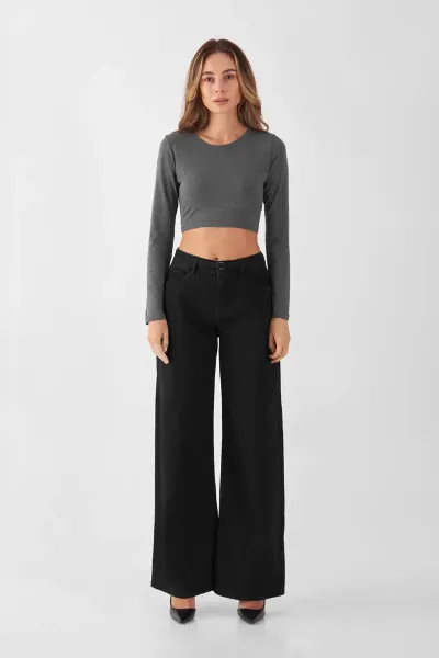 DAWN Jeans Sunny Wide Leg Minimal Stretch Black