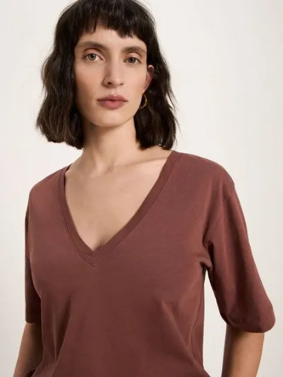 LANIUS LANIUS Shirt mit V-Ausschnitt (GOTS)