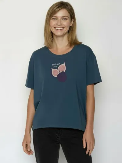 GreenBomb GREENBOMB Fig Feel - Lässiges T-Shirt aus Bio-Baumwoll-Mix / hochwertiger Print / GOTS / Fair & Vegan