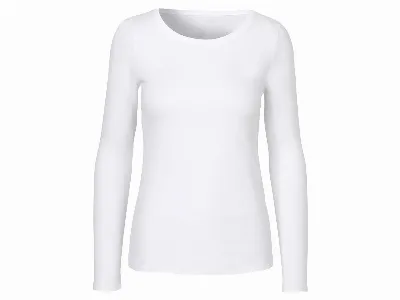 Neutral Neutral Bio-Damen-Langarmshirt mit Rundhalsaussschnitt weiß,