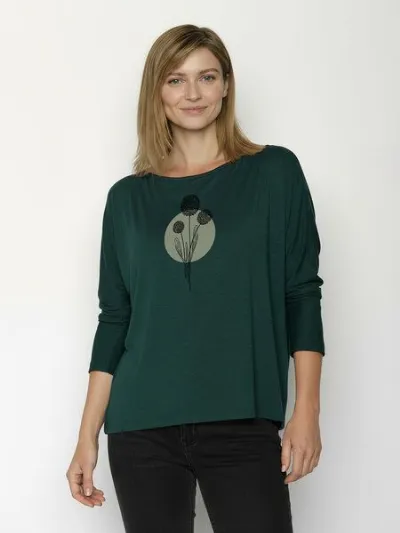 GreenBomb GREENBOMB Nature Allium Simper - Gemütliches Longsleeve aus Viskose (LENZING ECOVERO) Mix / hochwertiger Print / Fair & Vegan