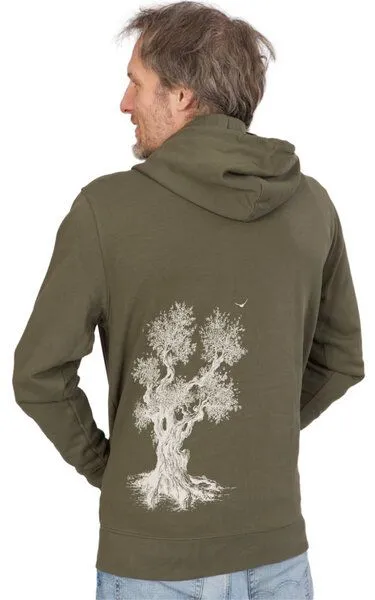 Life-Tree Life-Tree Organic Fairwear Zipper Unisex Olive Tree