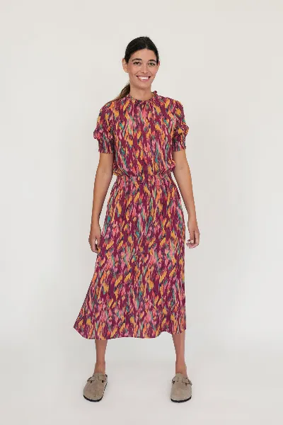 TWOTHIRDS TWOTHIRDS Damen vegan Kleid Grassholm Ikat Print