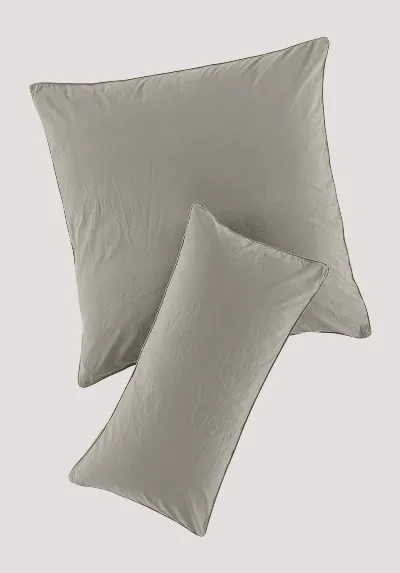 hessnatur hessnatur Perkal Kissenbezug aus Bio-Baumwolle - beige - Größe 80x80 cm