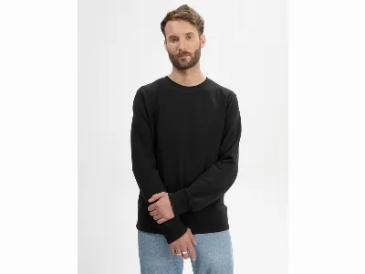 MELA MELA Bio-Herren-Sweatshirt 'ADIL' mit Rundhalsausschnitt, schwarz,