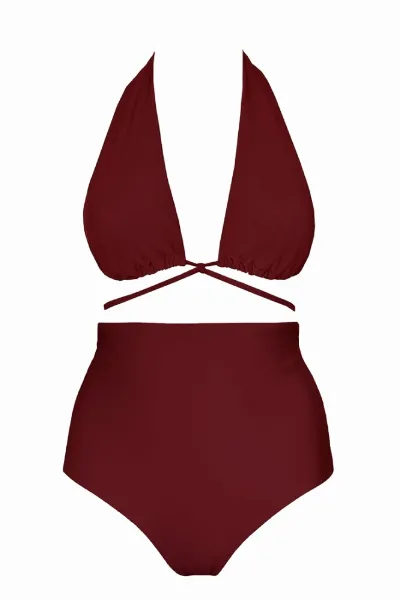 Anekdot Anekdot Damen vegan Versatile + Core High Bikini Set Merlot Rot