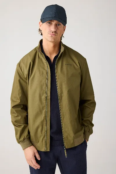 KnowledgeCotton Apparel KnowledgeCotton Apparel Herren vegan Jacke Leichtes Segeltuch Gebrannte Olive