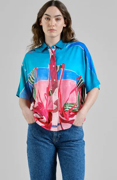 Dedicated DEDICATED Damen vegan Bluse Alsvik Deck Chairs Multicolour