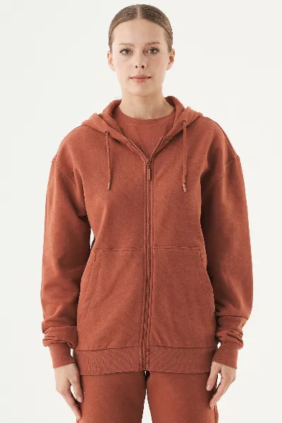 ORGANICATION ORGANICATION Herren vegan Unisex Zip Up Hoodie Junda Zimt