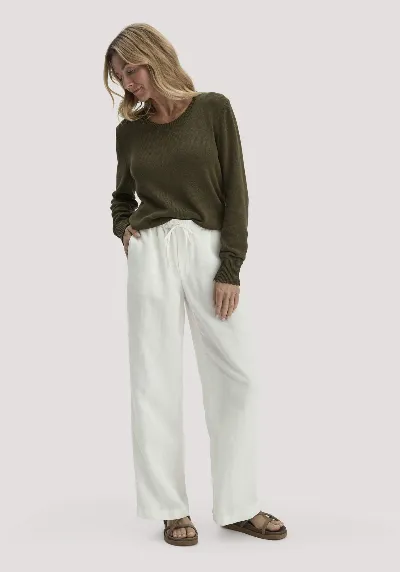 hessnatur hessnatur Damen Hose Wide Leg aus TENCEL™ Lyocell mit Leinen - weiß
