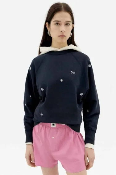 thinking mu Thinking MU Damen vegan Sweatshirt Bonnie Sol Marineblau