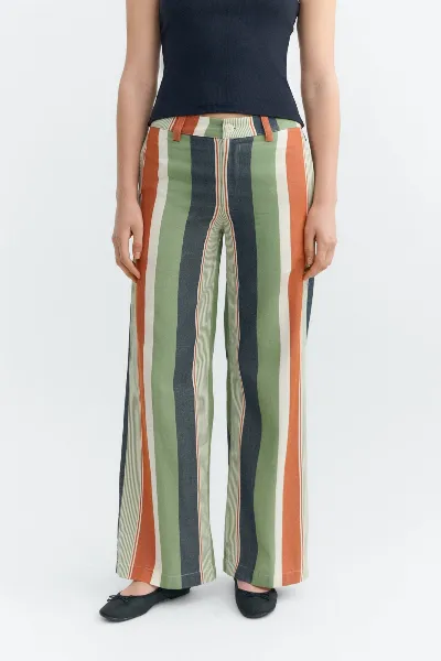 thinking mu Thinking MU Damen vegan Hose Serena Gestreift Multicolor