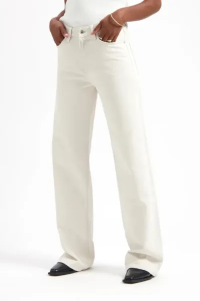 Kuyichi Kuyichi Damen vegan Jeans Locker Schlaghose Harper Ecru
