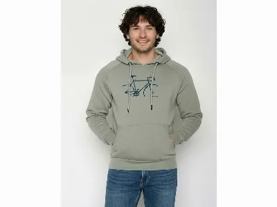 GreenBomb GREENBOMB Bio-Herren-Hoodie 'Bike Crop' mit Taschen, moos mint,
