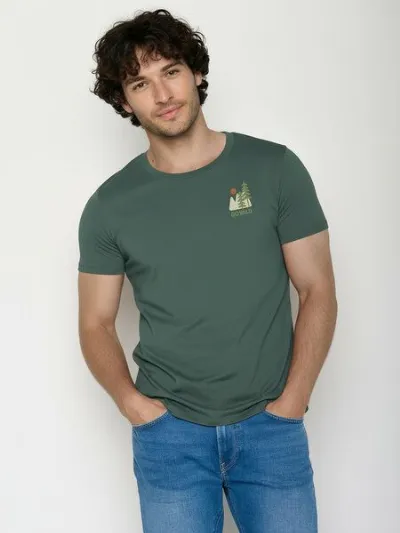 GreenBomb GREENBOMB Wild Pines Guide - Sportliches T-Shirt aus Bio-Baumwolle / hochwertiger Print / GOTS / Fair & Vegan