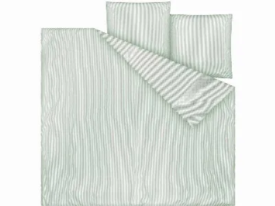 MELA MELA Bio-Bettwäsche MAJULI STRIPES aus Perkal, 3-tlg., 240x220/80x80 cm, thymian/natur