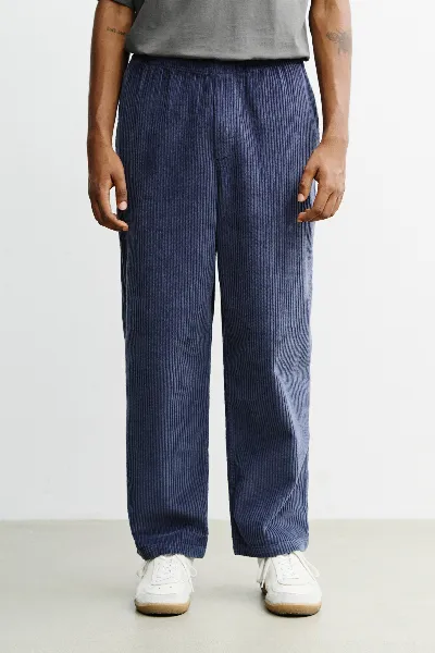Rotholz Rotholz Herren vegan Hose Mit Weitem Bein Aus Cord Asch