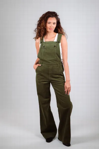 Côtelé Paris Côtelé Paris Damen vegan Latzhose Angel Oliv