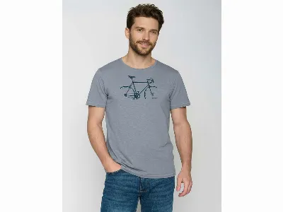 GreenBomb GREENBOMB Bio-Herren-T-Shirt 'Bike Crop' mit Rundhalsausschnitt, sea smoke,