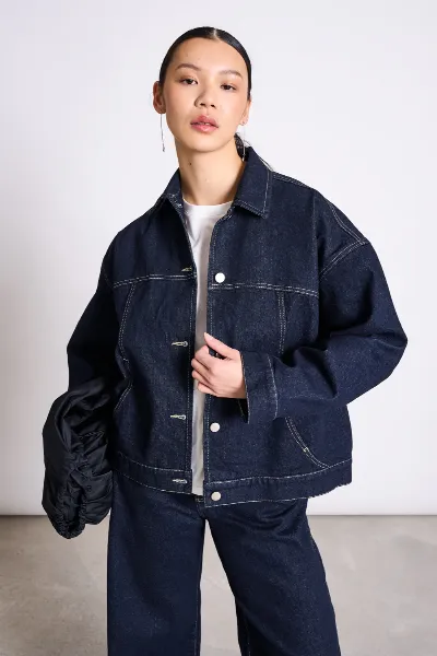 JAN N JUNE JAN 'N JUNE Damen vegan Jacke Denim Vilme Dunkelblau