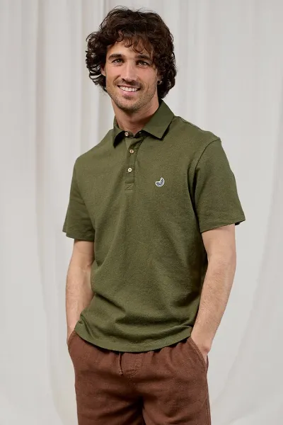 TWOTHIRDS TWOTHIRDS Herren vegan Polohemd Kahuku Efeugrün
