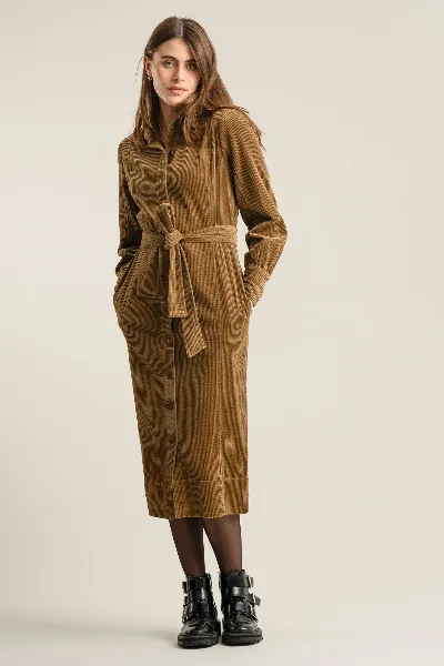 KOMODO KOMODO Damen vegan Kleid Haritti Cord Olive