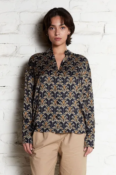 Yahmo Yahmo Damen vegan Hemd Mona Papyrus Braun/