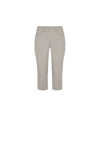 LAURIE LAURIE Damen vegan Hose Hannah Regular Capri Mittellang Grau Sand