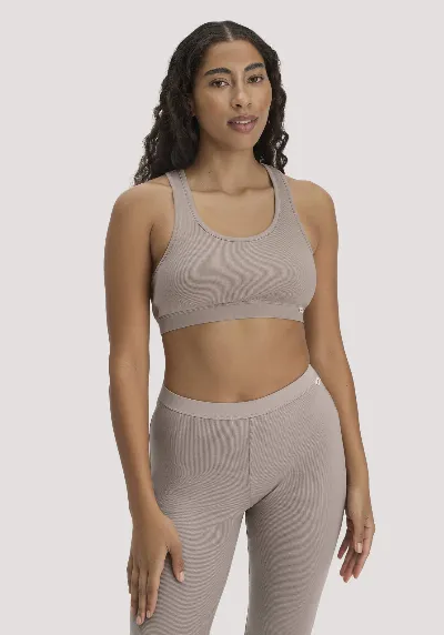 hessnatur hessnatur Damen Bustier Racerback SOFT RIB aus Bio-Baumwolle - beige