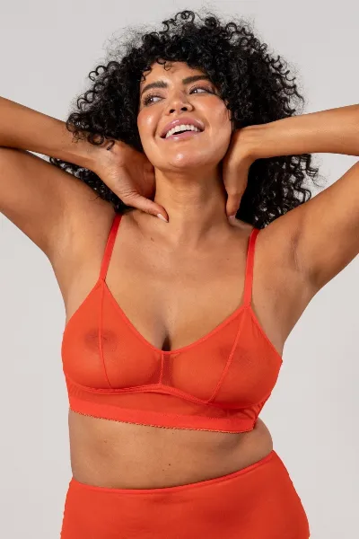 Understatement Understatement Damen vegan Bralette Balconette Mesh Feurig