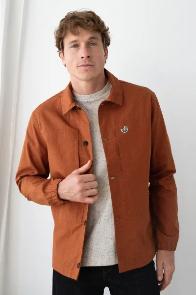 TWOTHIRDS TWOTHIRDS Herren vegan Overshirt Pollock Umber Orange